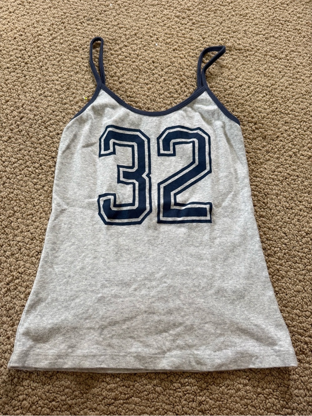 John Galt Brandy Melville 32 grey and navy cami strap tank EUC